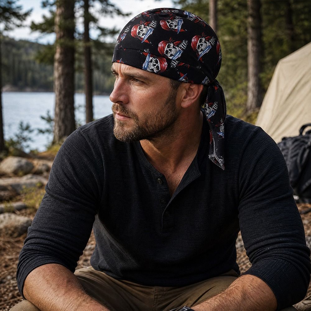 Skull Cap Helmet Liner - Chapéu Pirata de Secagem Rápida, Forro