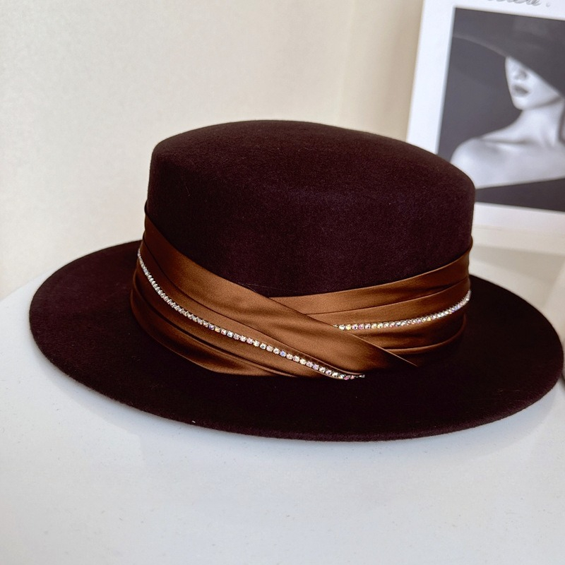 Fedora Hat Wool - High-end boutique real plissado fita de