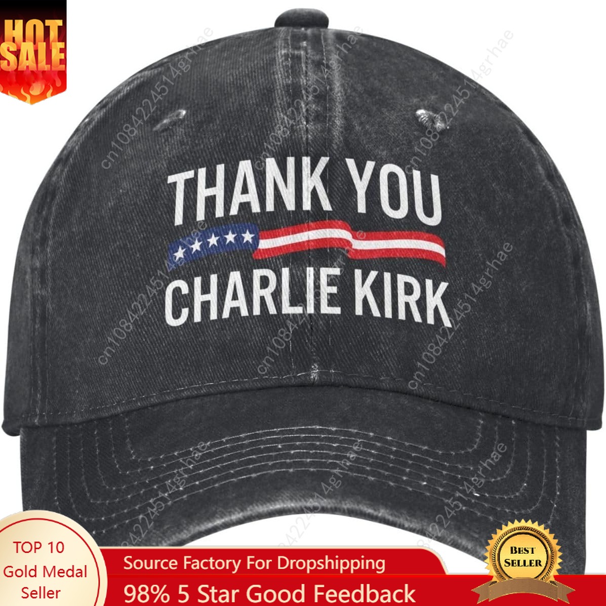Dad Hat Cotton - Trewrdt Thank You Charlie Kirk Boné