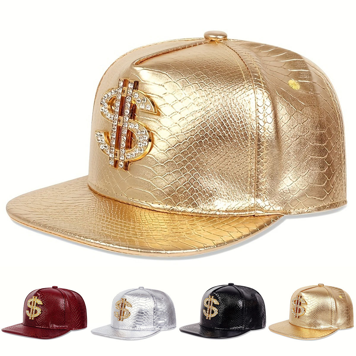 Snapback Hat Flat - Boné de Beisebol de Couro com