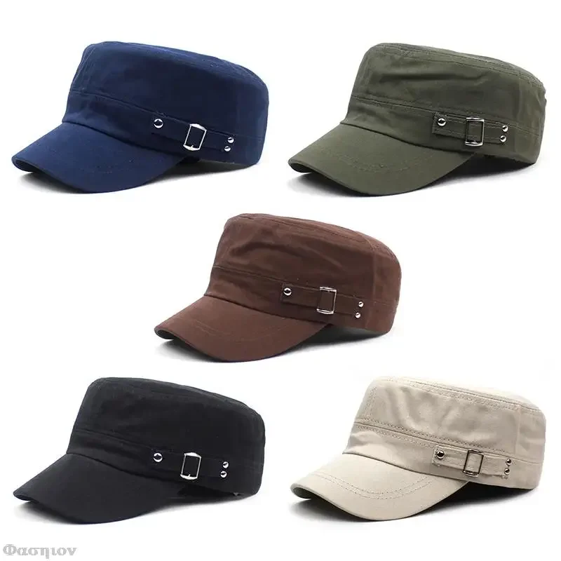 Snapback Hat Flat - Boné de exército liso de algodão