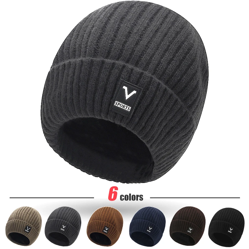 Beanie Cuffed Knit - Gorro masculino slouchy malha crânio boné