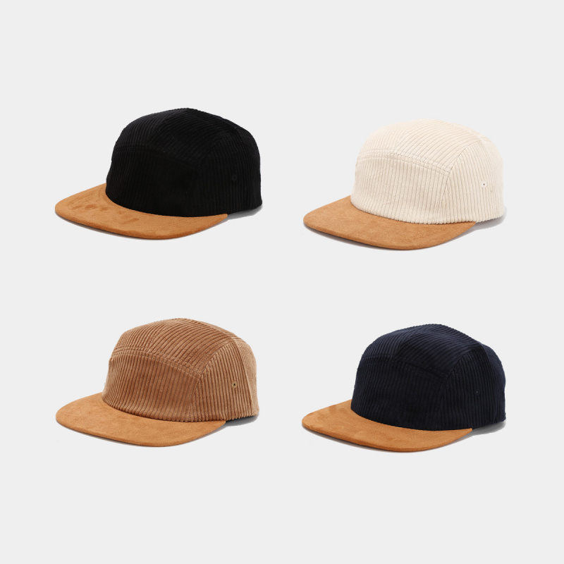 Corduroy Cap 5 Panel - Boné Retro de Corduroy com Aba