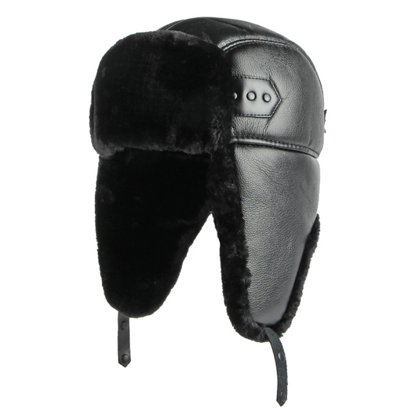 Ht4002 novo couro do plutônio  - Winter Trapper Hat avaliação e preço