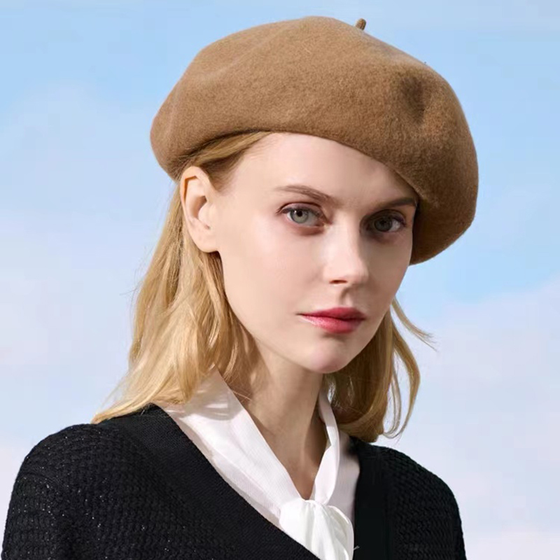 Simples outono inverno chapéu  - Beret French Wool avaliação e preço