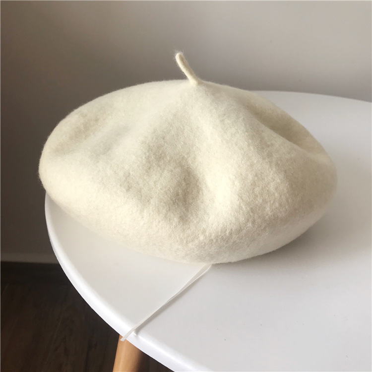 Simples outono inverno chapéu  - Beret French Wool avaliação e preço