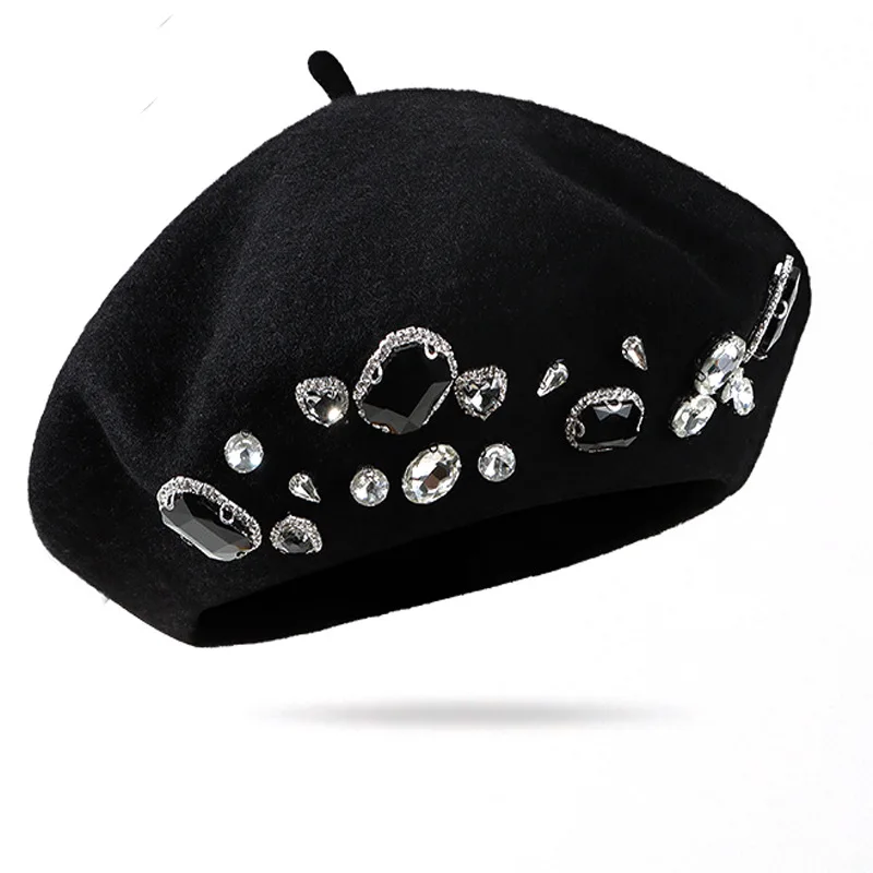 Boina francesa grossa strass d - Beret French Wool avaliação e preço