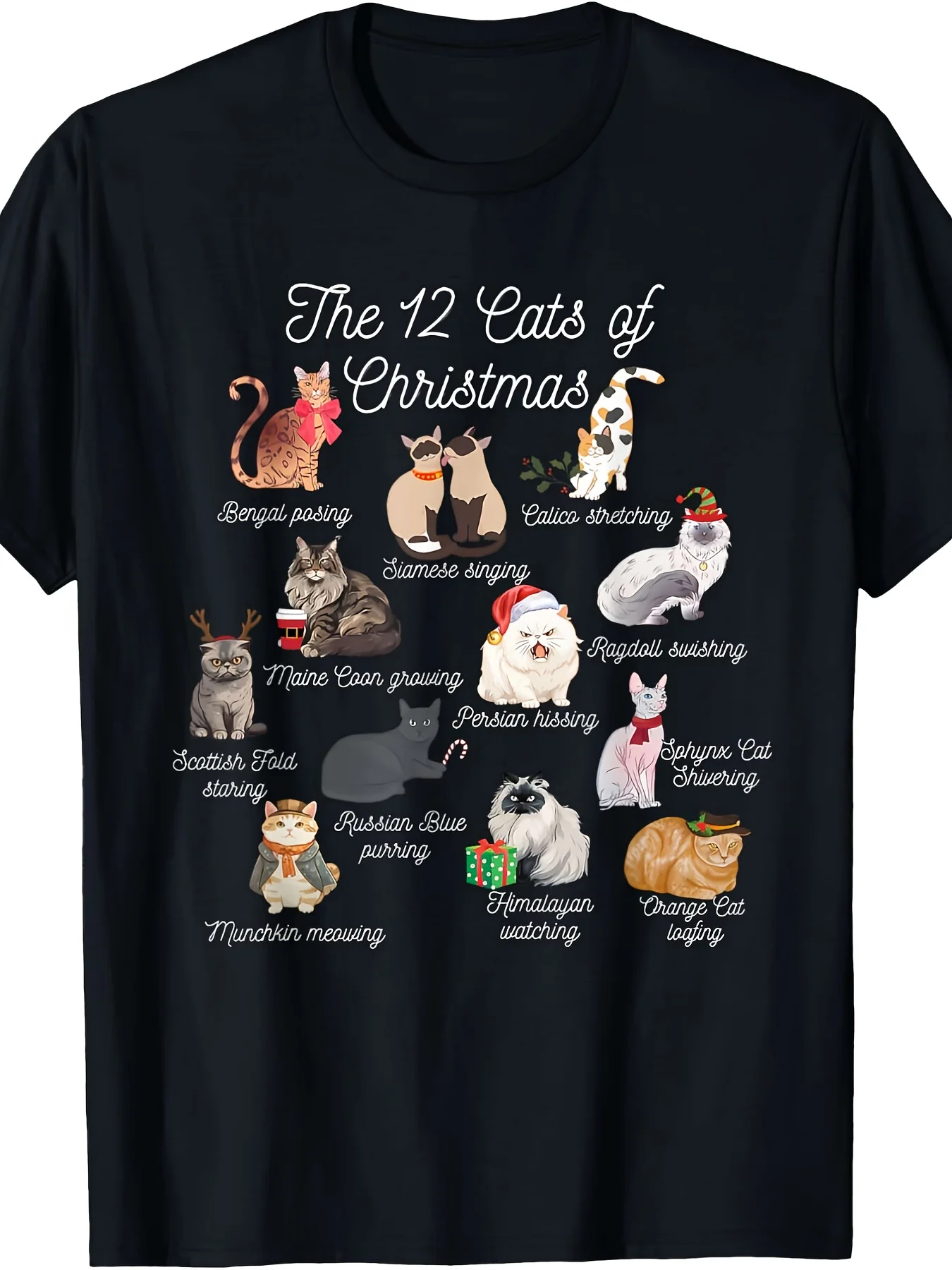 Camiseta Os 12 Gatos de Natal  - Dad Hat Cotton avaliação e preço