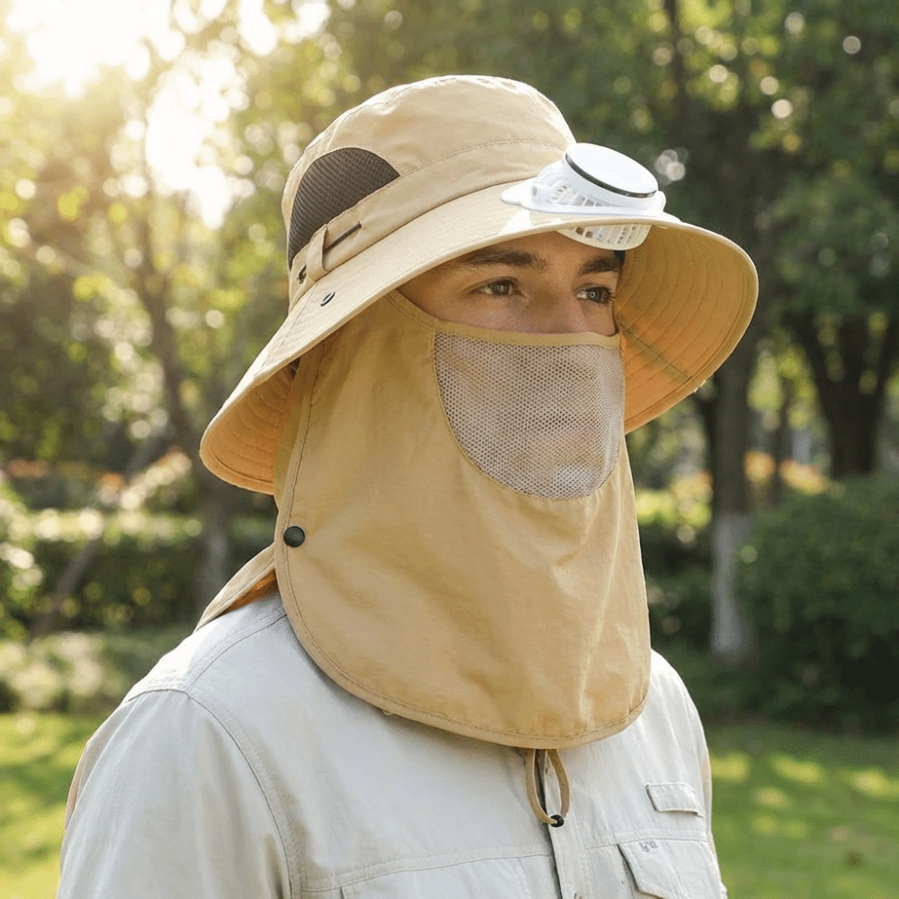 Chapéu com Ventilador Solar Po - Sun Hat Wide Brim avaliação e preço